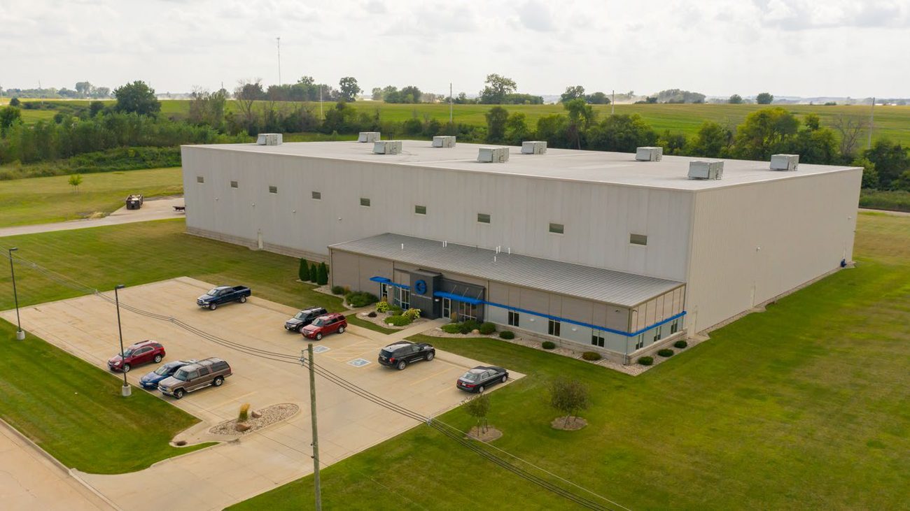 Aerial view of Impact CNC's Iowa facility in Waverly